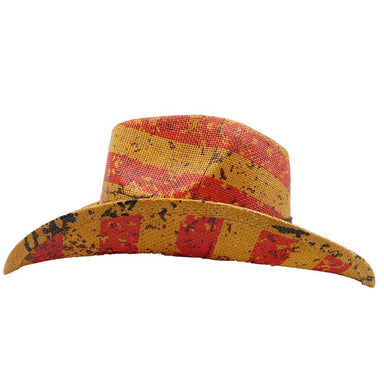 Vintage American Flag Straw Cowboy Hat - Milani Hats, Cowboy Hat - SetarTrading Hats 