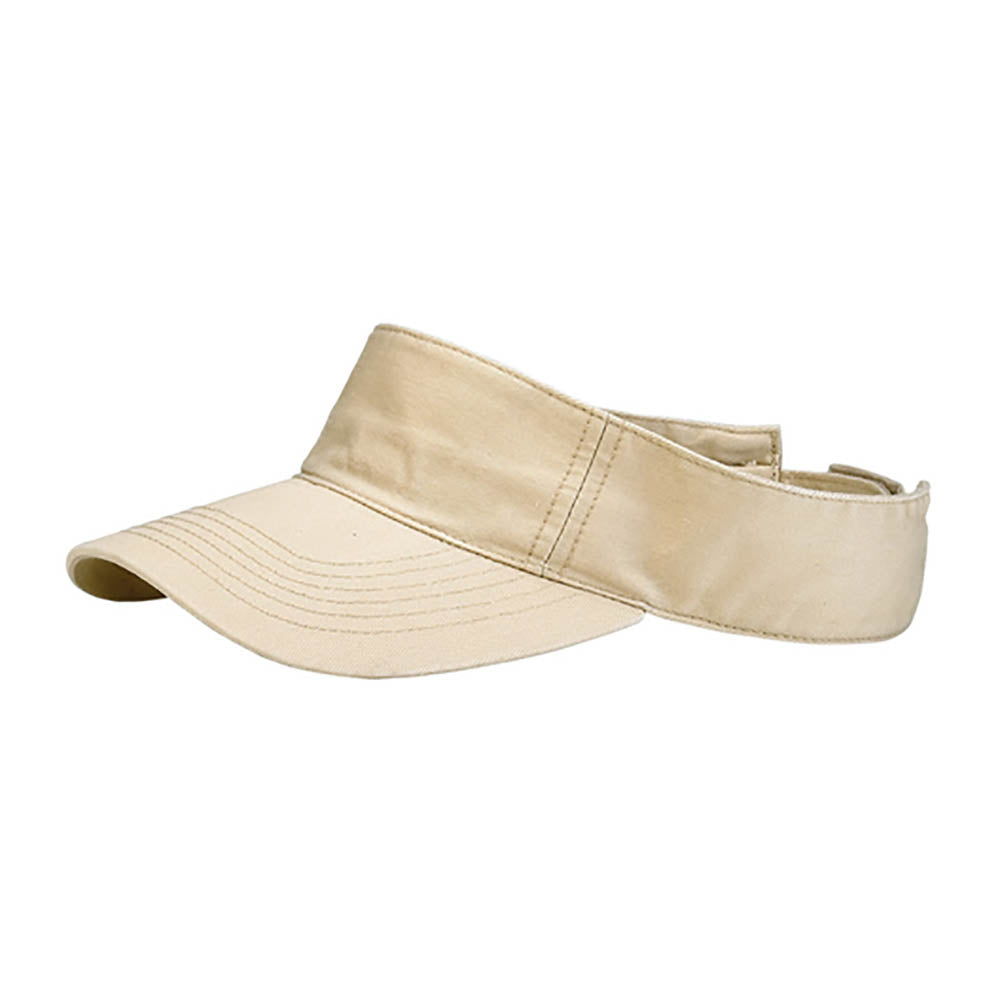 Washed Cotton Twill Pro Style Visor - Mega Cap Visor Cap MegaCI MC4056kh Khaki