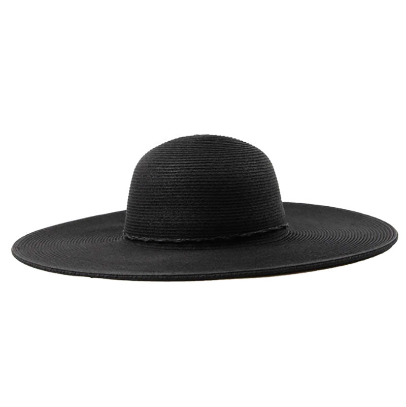 Water Repellent Black Straw Wide Brim Sun Hat - San Diego Hat Wide Brim Sun Hat San Diego Hat Company UBL6827OSBLK Black OS (23 3/8") 
