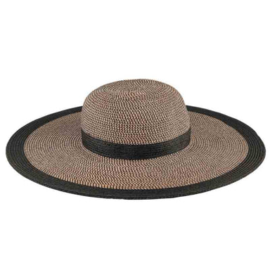Water Repellent Black Tweed Straw Wide Brim Sun Hat - San Diego Hat Wide Brim Sun Hat San Diego Hat Company UBL6825OSNBK Black Tweed OS (23 3/8") 