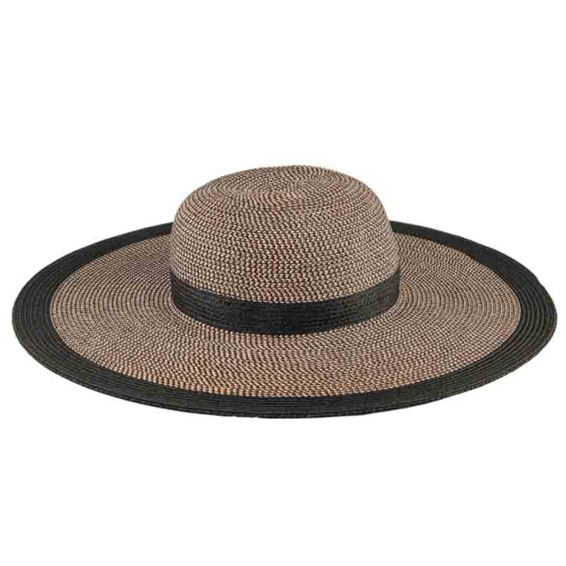 Water Repellent Black Tweed Straw Wide Brim Sun Hat - San Diego Hat, Wide Brim Sun Hat - SetarTrading Hats 