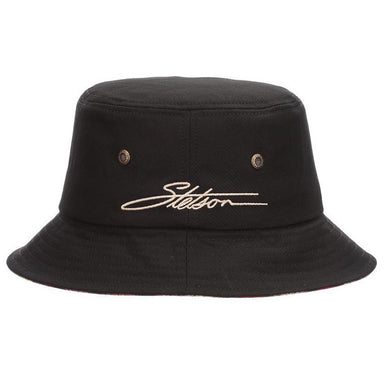 Water Repellent Poplin Bucket Rain Hat - Stetson Hats Bucket Hat Stetson Hats STW381BK2 Black Medium (22 1/2")