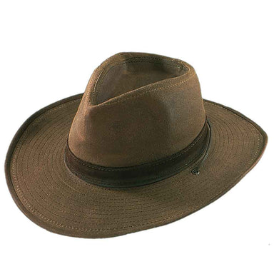 Waxed Cotton Safari Hat with Chin Cord - Henschel Hats Safari Hat Henschel Hats H5137-95XX Tan 2XL (24 5/8") 