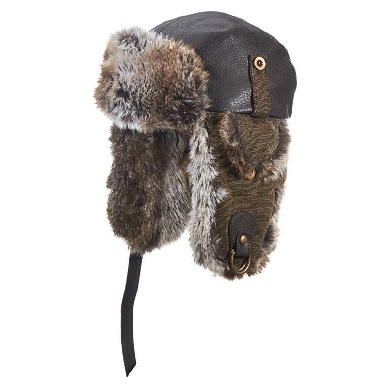 Weather Leather Faux Fur Trooper - Dorfman Pacific Winter Hat Trapper Hat Dorfman Hat Co. MW241-BRN2 Brown Medium 