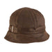 Weathered Cotton Bucket Hat with Berber Lining - John Callanan Handmade Hats Cloche Callanan Hats LV438 Brown Medium (57 cm) 