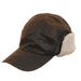 Weathered Cotton Cap with Earflap - DPC Outdoor Hat Cap Dorfman Hat Co. MW121 Brown X-Large 