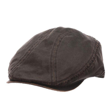 Weathered Cotton Ivy Cap - DPC Outdoor Hat Flat Cap Dorfman Hat Co. MC388 Brown Small/Medium 
