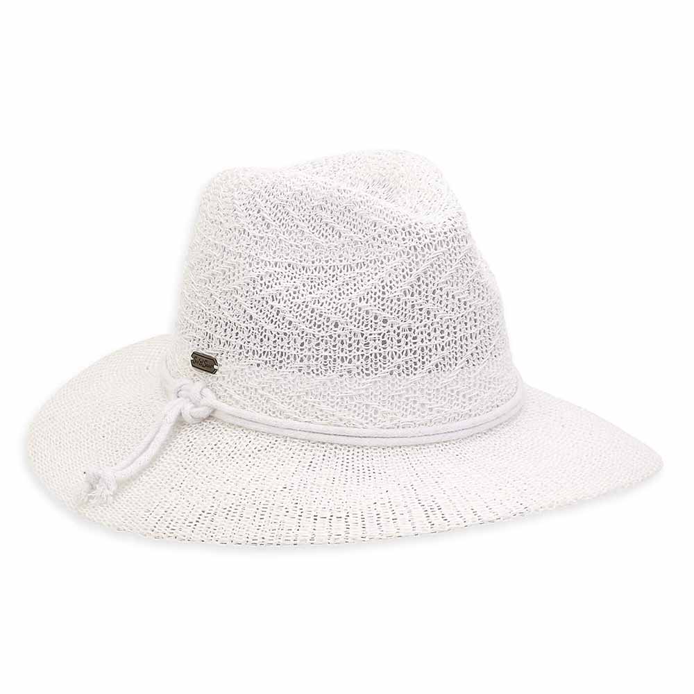 White Crocheted Summer Hippie Hat - Sun 'N' Sand Hats, Safari Hat - SetarTrading Hats 