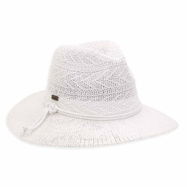 White Crocheted Summer Hippie Hat - Sun 'N' Sand Hats Safari Hat Sun N Sand Hats HH2574 White Medium (57 cm) 