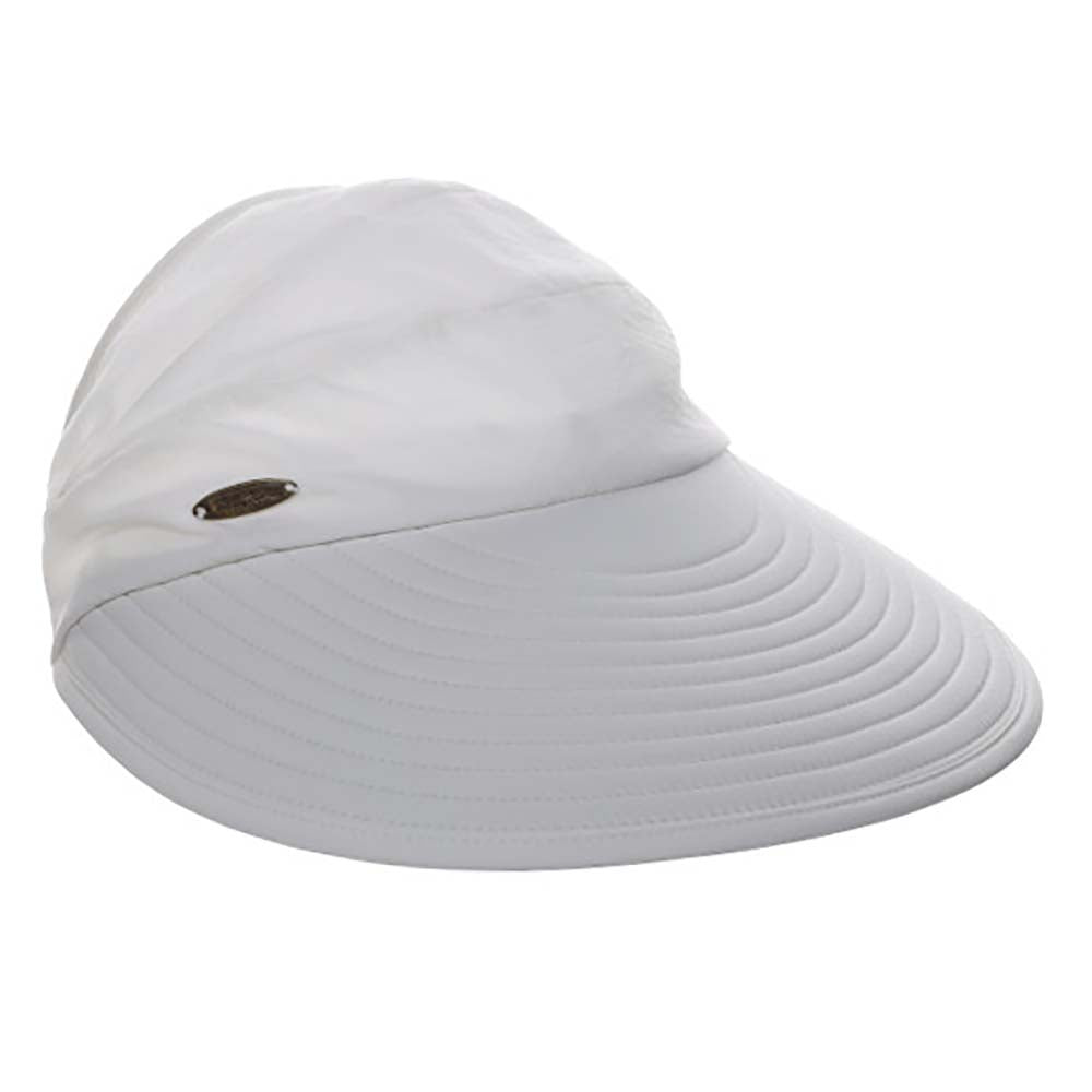 Wide Bill Cap with Open Crown for Ponytail - Cappelli Straworld Hats Cap Dorfman Hat Co. CSW429-WHT White  