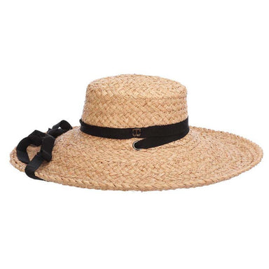 Wide Brim Raffia Boater Hat Made for Convertibles - Callanan Hats Bolero Hat Callanan Hats    