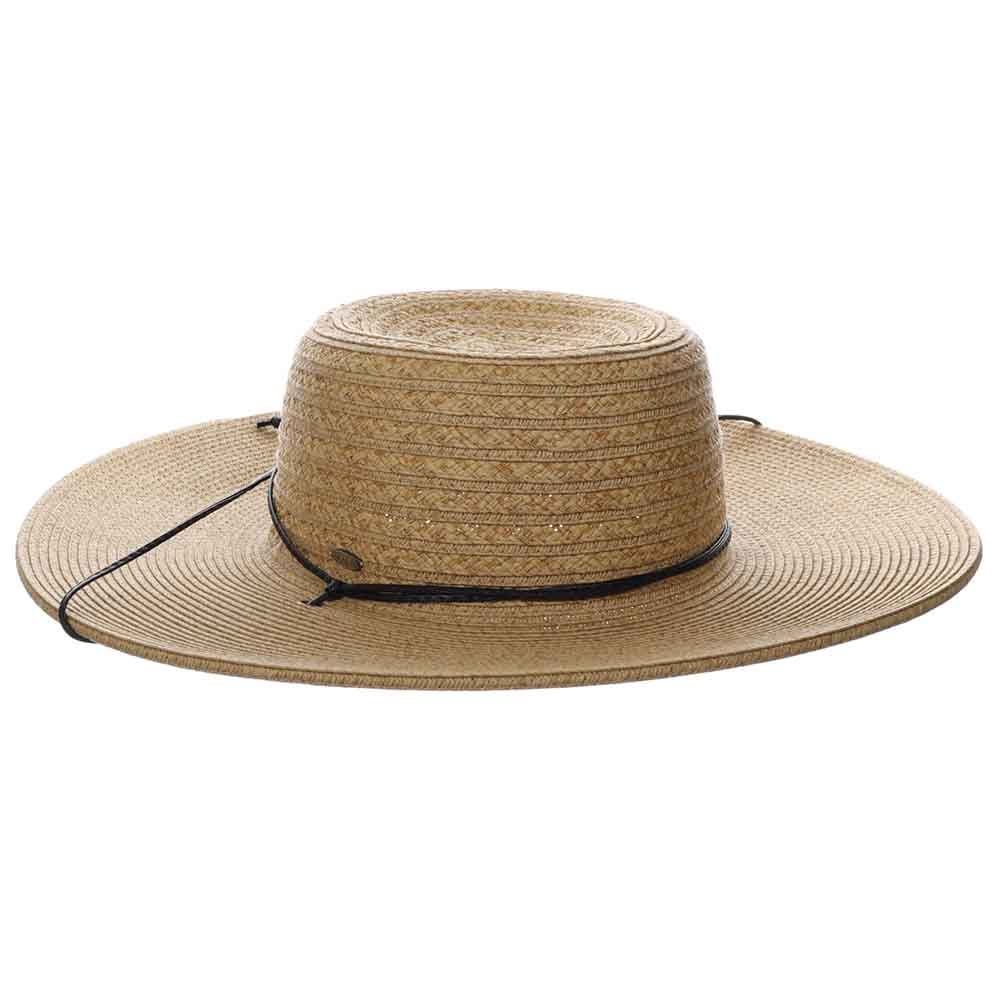 Wide Brim Straw Bolero Hat with Chin Cord - Scala Hats — SetarTrading Hats