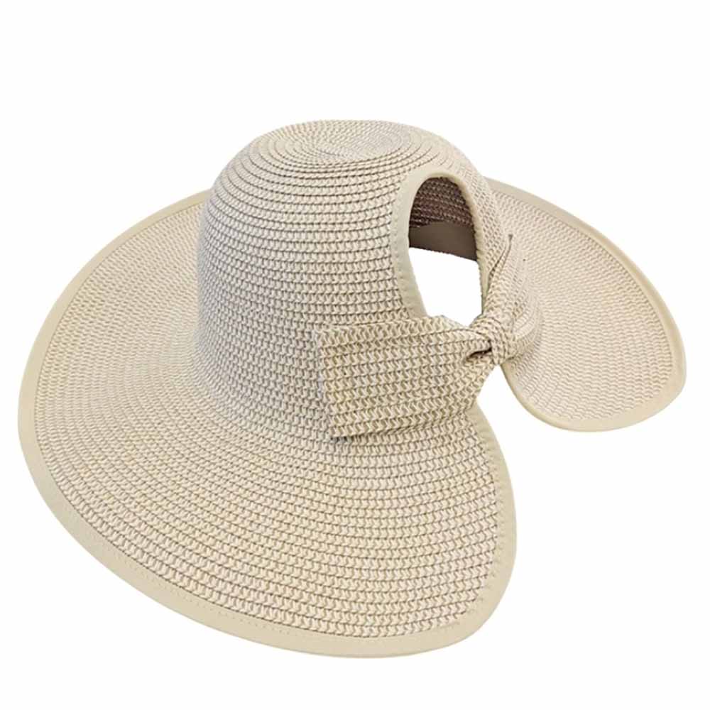 Wide Brim Straw Ponytail Facesaver Sun Hat Boardwalk Hats