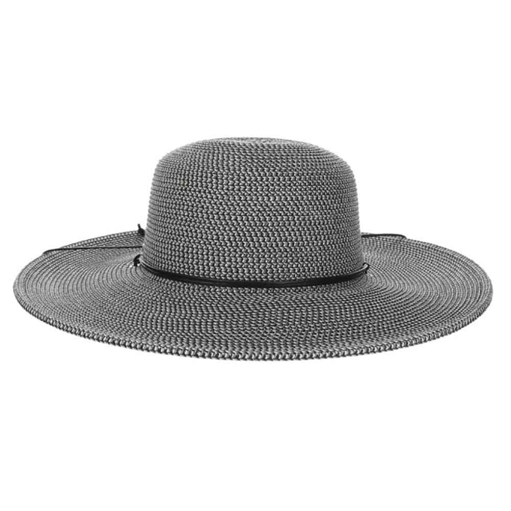 Wide Brim Straw Sun Hat with Chin Strap - Scala Hats Wide Brim Sun Hat Scala Hats    