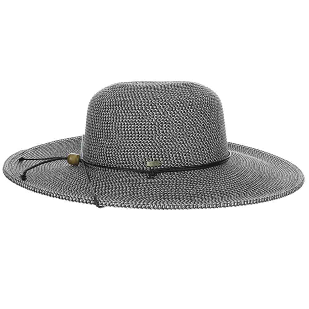 SCALA Straw Wide-Brim Sun Hat with Decorative Teal Scarf Accent TUSCANY - Natural with Green Print Scarf - Gold Coast Couture main image 2