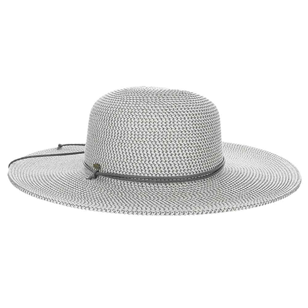 Wide Brim Straw Sun Hat with Chin Strap - Scala Hats Wide Brim Sun Hat Scala Hats    