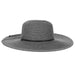 Wide Brim Straw Sun Hat with Chin Strap - Scala Hats Wide Brim Sun Hat Scala Hats LP46-DG Dark Grey M/L (58 cm) 