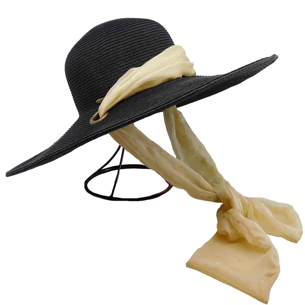 Wide Brim Sun Hat with Long Scarf Tie - Karen Keith Hats Wide Brim Sun Hat Great hats by Karen Keith    