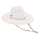 Wide Brim Sun Hat with Tie Dye Chin Cord - Sun 'N' Sand Hats Safari Hat Sun N Sand Hats HH2764A White OS (57 cm) 