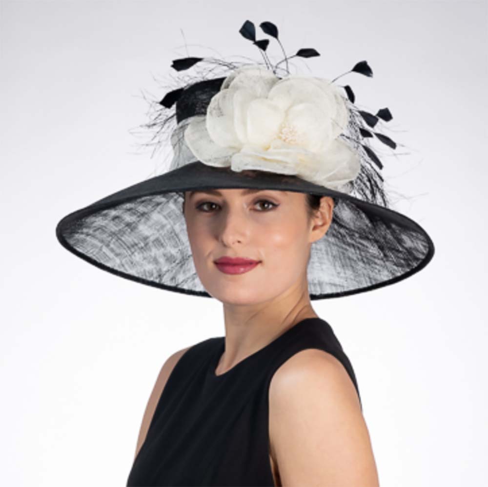 Large Size Wide Downturned Brim Sinamay Dress Hat - KaKyCO, Dress Hat - SetarTrading Hats 