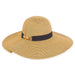 Folded Brim Wide Brim Beach Hat with Bamboo Accent - Sun 'N' Sand Hats Wide Brim Sun Hat Sun N Sand Hats HH2379A Tan Tweed Medium (57 cm) 