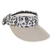 Wide Brim Sun Visor with Animal Print Sash - Sun 'N' Sand Hats Visor Cap Sun N Sand Hats HH2435B Grey  