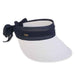 Wide Brim Sun Visor with Chiffon Sash and Long Bow - Sun 'N' Sand Hats Visor Cap Sun N Sand Hats HH1951A White  