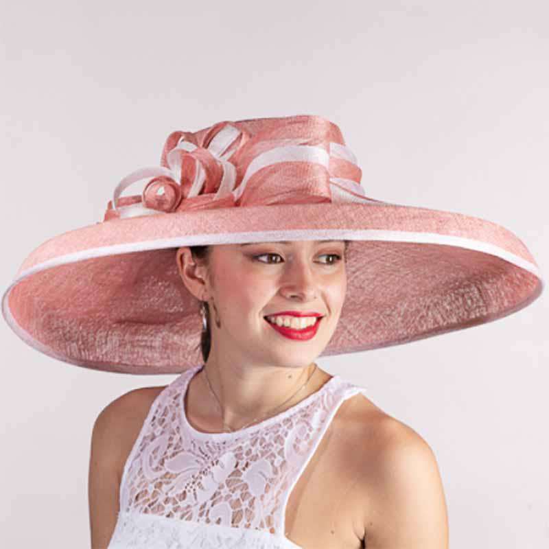 Tiffany Style Brim Pink Kentucky Derby Hat KaKyCO SetarTrading Hats tiffany-style-brim-pink-kentucky-derby-hat-kakyco-setartrading-hats