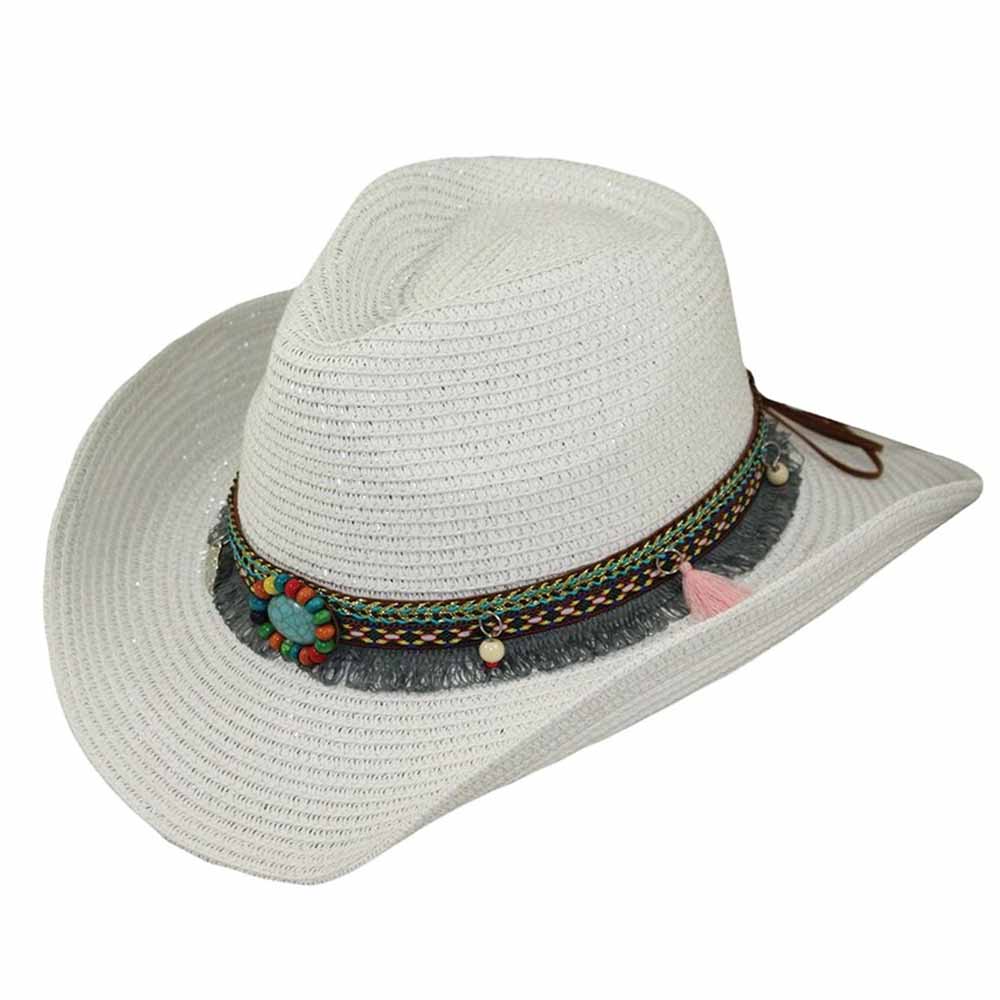 Women's Cowboy Hat with Tassel Band - Jeanne Simmons Hats