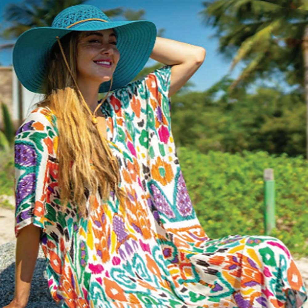 Women's Straw Beach Hat with Chin Cord - Cappelli Straworld