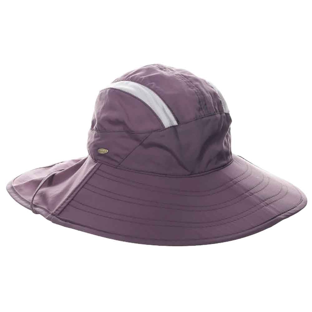 Women's Trail Hat with UV Blocking Neck Cape - Scala Collection Trail Hat Scala Hats LC842-MAV Mauve S/M (55-57 cm) 
