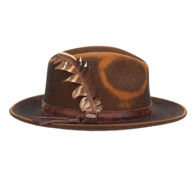Woodstock Distressed Wool Felt Safari Winter Hat - Scala Hat Safari Hat Scala Hats    