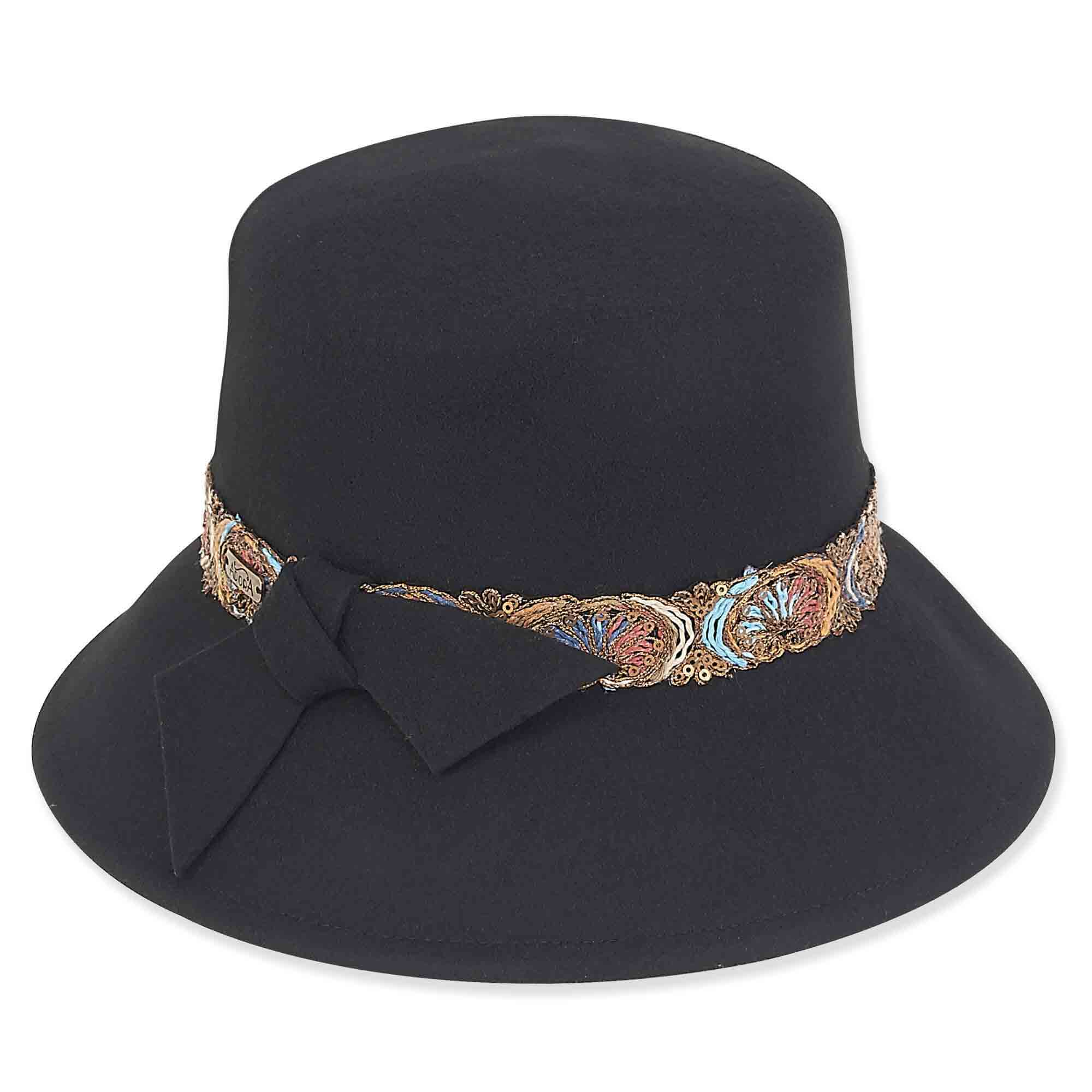 Adora Women's Soft Wool Bucket Contrast Trim Hat