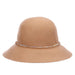 Wool Felt Cloche with Beaded Band - Scala Hat Cloche Scala Hats LF275-CM Camel Medium (57 cm) 