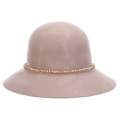 Wool Felt Cloche with Beaded Band - Scala Hat, Cloche - SetarTrading Hats 