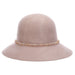 Wool Felt Cloche with Beaded Band - Scala Hat Cloche Scala Hats LF275-TP Taupe Medium (57 cm) 