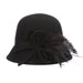 Wool Felt Cloche with Feather Accent - Scala Hats Cloche Scala Hats    