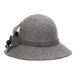 Large Flower Felt Cloche Winter Hat- Scala Hat Cloche Scala Hats    