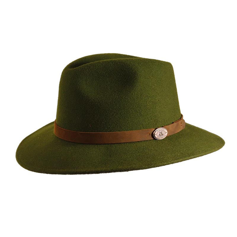 Wool Felt Fedora Hat for Small Heads - Kakadu Australia Safari Hat Kakadu 6H63LODS Loden Small (55 cm) 