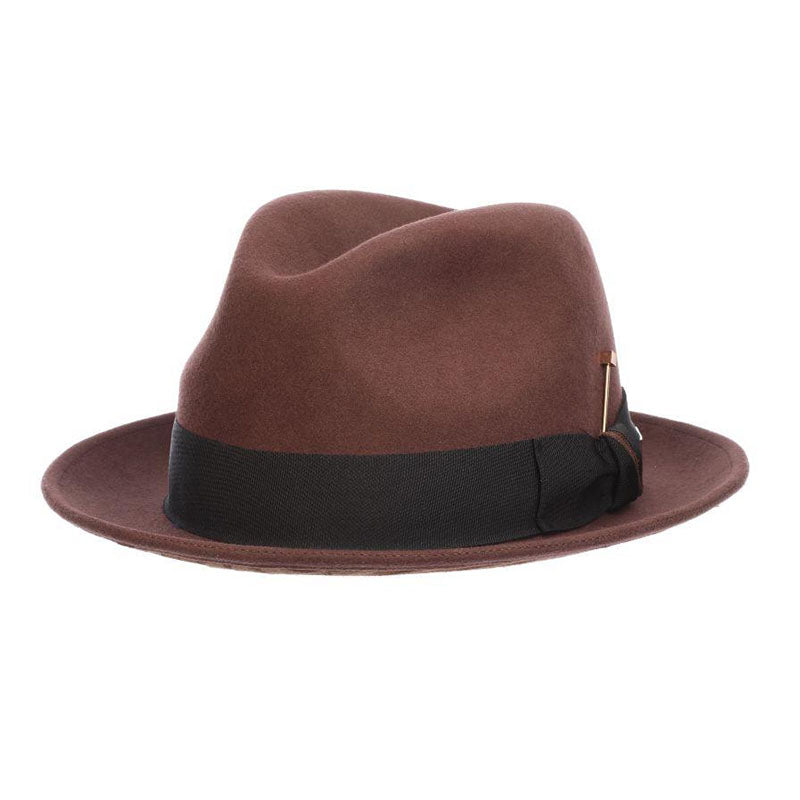 Wool Felt Fedora Hat with Jaquard Underbrim - Stacy Adams Winter Hat Fedora Hat Stacy Adams Hats    