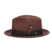 Wool Felt Fedora Hat with Jaquard Underbrim - Stacy Adams Winter Hat Fedora Hat Stacy Adams Hats SAW703 Brown Medium (22.25") 