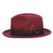 Wool Felt Fedora Hat with Jaquard Underbrim - Stacy Adams Winter Hat Fedora Hat Stacy Adams Hats SAW703 Bordeaux Medium (22.25") 