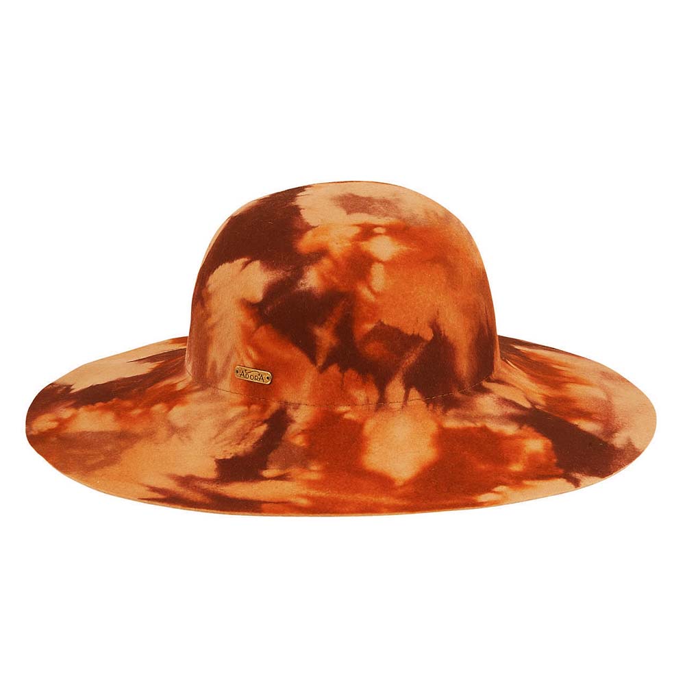Wool Felt Wide Brim Hat with Fall Colors Print - Adora®Hats Wide Brim Hat Adora Hats AD814B Rust M/L (58 cm) 
