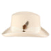 Wool Felt Homburg with Feather Accent, up to 2XL - Stacy Adams Hats Homburg Stacy Adams Hats SAW545 Ivory Medium (57 cm) 