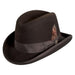 Wool Felt Homburg with Feather Accent, up to 2XL - Stacy Adams Hats Homburg Stacy Adams Hats SAW545 Chocolate Medium (57 cm) 