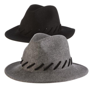 Wool Felt Safari Hat with Whip Stitch - Callanan Hats Safari Hat Callanan Hats LV427 Black Medium (57 cm) 