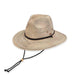 Worn Look Straw Safari Hat with Chin Cord - Caribbean Joe® Safari Hat Caribbean Joe    
