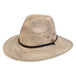 Worn Look Straw Safari Hat with Chin Cord - Caribbean Joe® Safari Hat Caribbean Joe HCJ275A Black M/L (57-59 cm) 