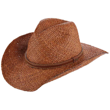 Woven Organic Raffia Cowboy Hat - DPC Outdoor Hats Cowboy Hat Scala Hats MR199 Brown L/XL 