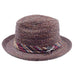 Woven Raffia Fedora Hat with Aztec Print Band - Carlos Santana Hats Fedora Hat Santana Hats SAN367 Brown Medium (57 cm) 